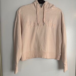 Calvin Klein Pale Pink Embroidered Logo Hoodie